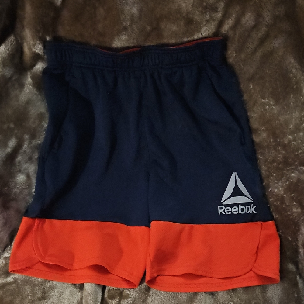 Reebok Athletic Blue and Red Shorts with Elastic Waistband
